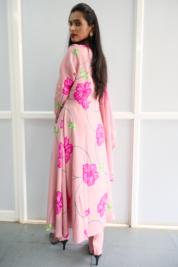 Kurta Set(Kurta Pant Dupatta) FL1160 Pink - Image 3